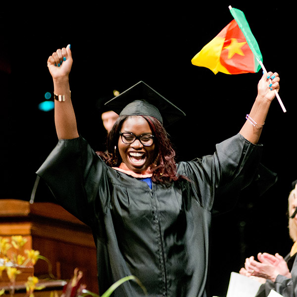 Woman graduating