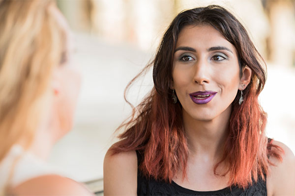 transgender person talking