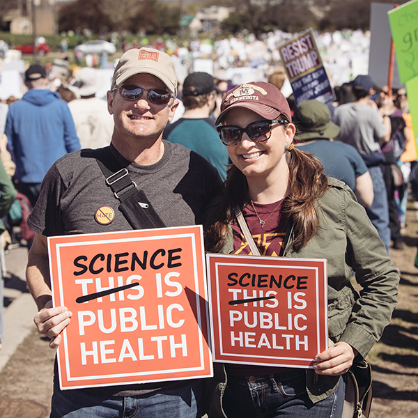 School of Public Health staff Vic Massaglia and Jenna Egan