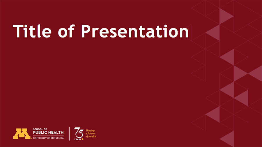 PowerPoint cover slide for 75th anniversary