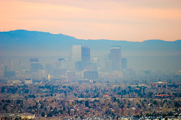 air pollution over city