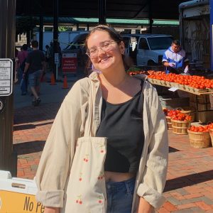 Emily Skalla at a farmer's market