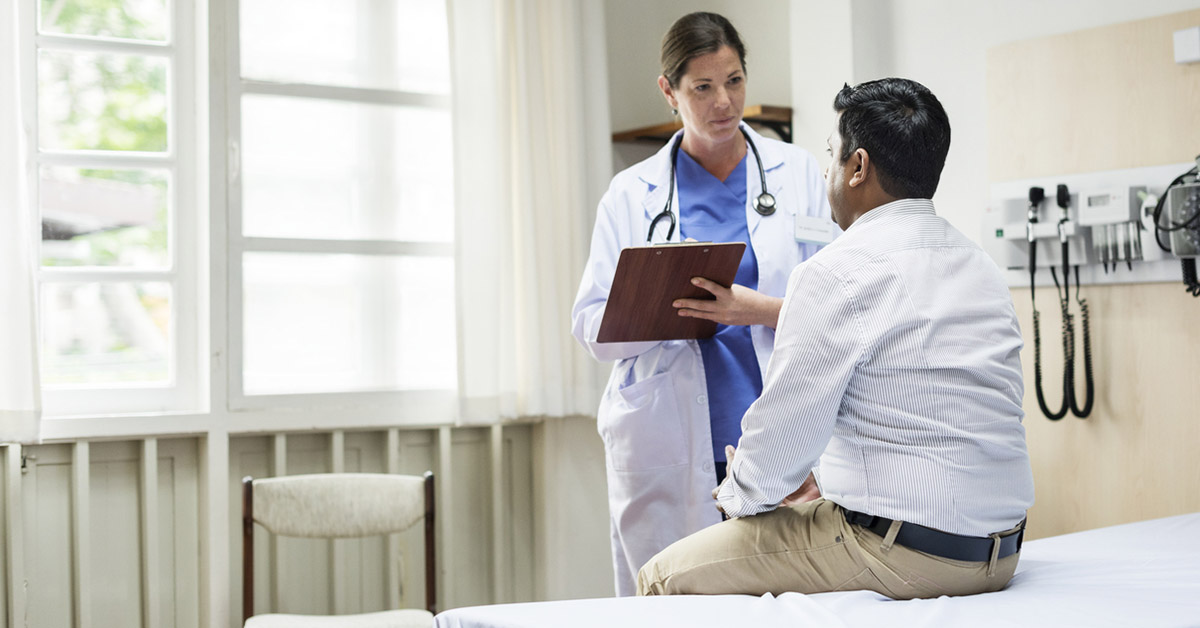 A doctor checking a patient