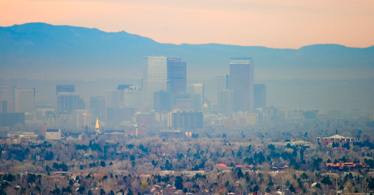 air pollution over city