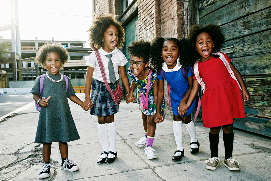 kids smiling and laughing