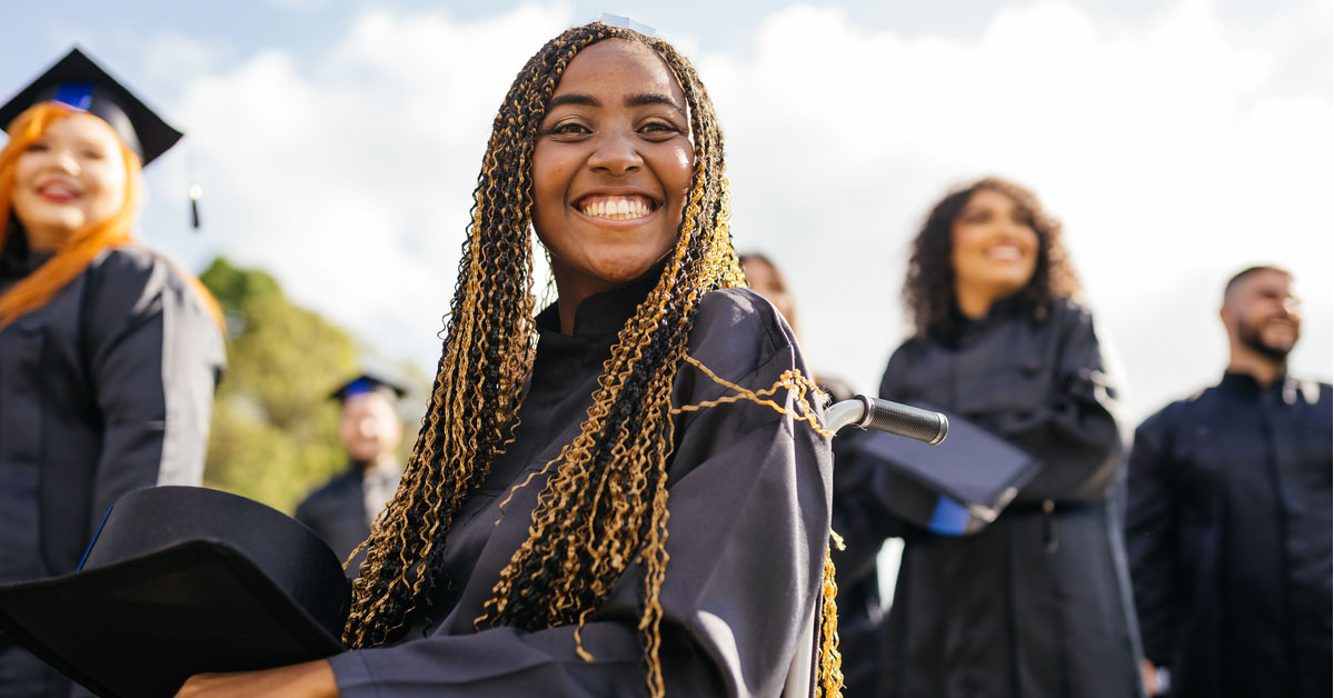 person smiling after graduation