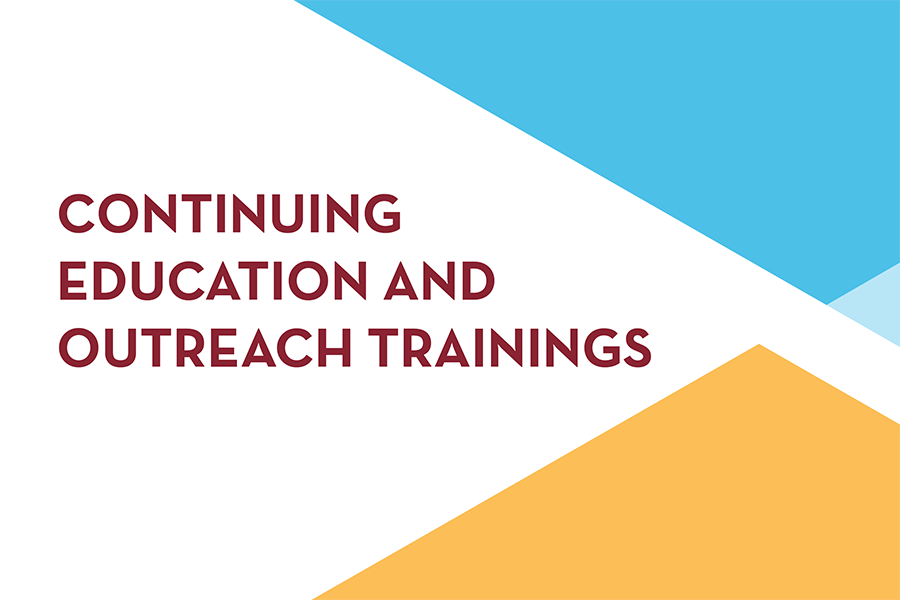 Graphic for continuing education and outreach trainings