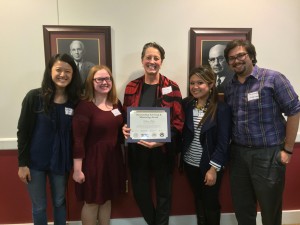 Wurtz, center, with Olivia Wong, Liz Lemke, Maria Bitanga, and Jake Tanumihardjo