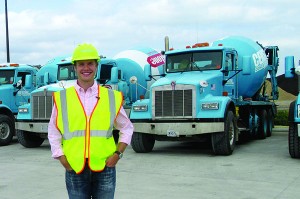 University of Minnesota student and MnTAP intern Brett Vizanko on-site at Cemstone. Photo by Monique Dubos