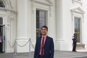 Jake Maxon on the steps of the White House. 