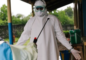 Dr. John Fankhauser working in Ebola treatment units in Liberia. 